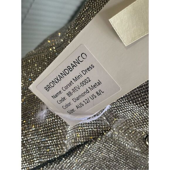 NWT Bronx and Banco Mariah Embellished Mini Cocktail Corset Dress- Diamond SZ 8L - Picture 3 of 15